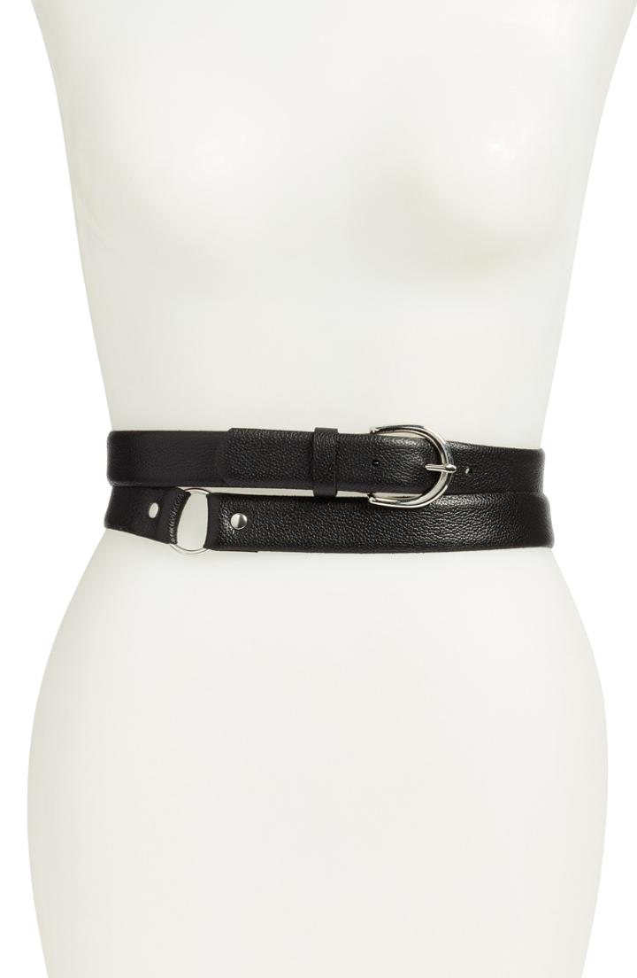 Women's Treasure & Bond Double Wrap Leather Stretch Belt