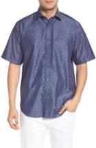 Men's Bugatchi Classic Fit Sea Star Print Sport Shirt - Blue