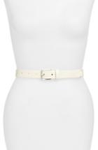 Women's Something Navy Stitch Trouser Belt - White