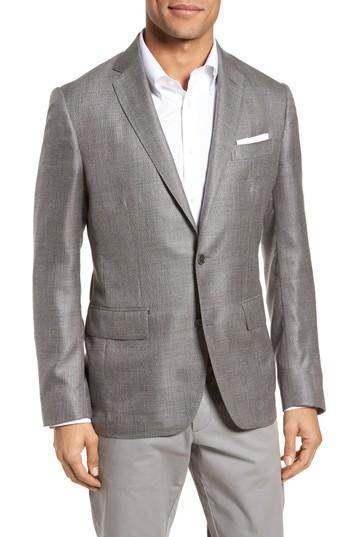 Men's Monte Rosso Trim Fit Cashmere & Silk Blazer R - Grey