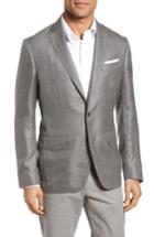 Men's Monte Rosso Trim Fit Cashmere & Silk Blazer R - Grey