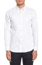 Men's Ted Baker London Monico Slim Fit Dot Diamond Sport Shirt (s) - Blue