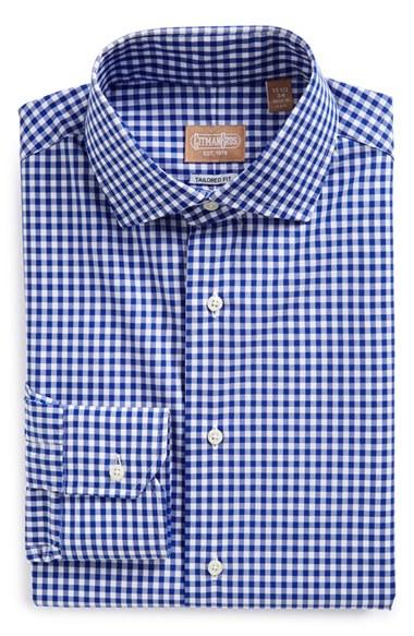 Men's Gitman Tailored Fit Gingham Dress Shirt .5 34 - Blue