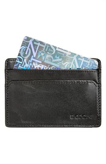Men's Boconi Leather Card Case - Black