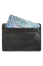 Men's Boconi Leather Card Case - Black