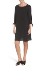 Petite Women's Eileen Fisher Silk Shift Dress, Size P - Black