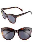 Women's Draper James 52mm Round Cat Eye Sunglasses - Tortoise