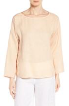 Women's Eileen Fisher Organic Handkerchief Linen Top, Size - Coral