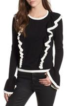 Women's The Fifth Label Transcript Ruffle Sweater, Size - Black
