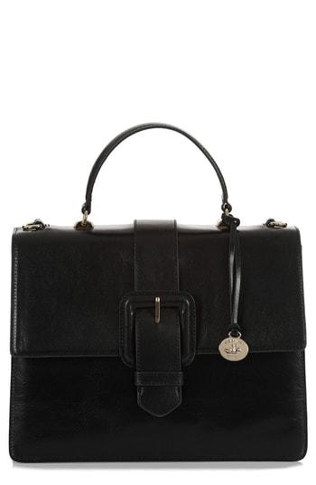 Brahmin Medium Francine Leather Satchel - Black