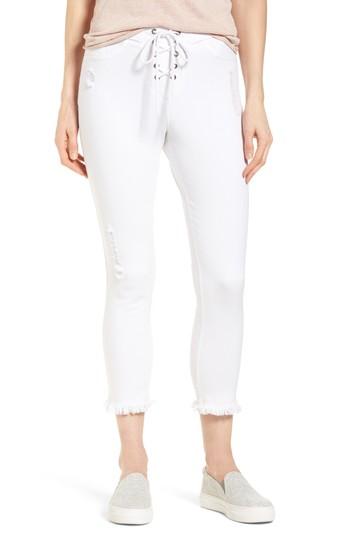 Women's Hue Shipwrecked Lace-up Denim Skimmer Leggings - White