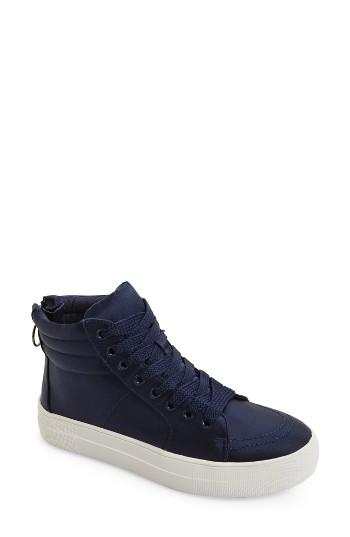 Women's Steve Madden Golly Mid Top Sneaker .5 M - Blue