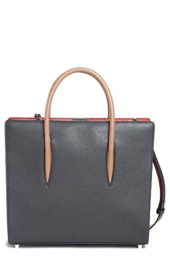 Christian Louboutin Medium Paloma Leather Tote - Grey