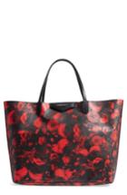 Givenchy Antigona Rose Print Coated Canvas Shopper - Red