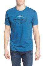Men's Patagonia 'fitz Roy Crest' Slim Fit Organic Cotton Blend T-shirt, Size - Blue