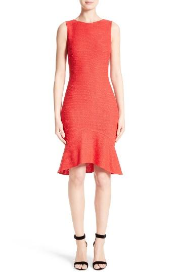 Women's St. John Collection Ribbon Knit Flounce Dress