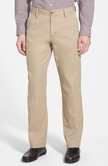 Men's Cutter & Buck 'beckett' Straight Leg Washed Cotton Pants X 32 - Brown (online Only)