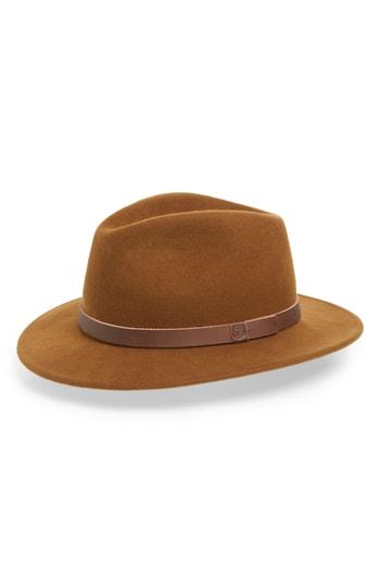 Men's Brixton Messer Ii Felted Wool Fedora - Brown