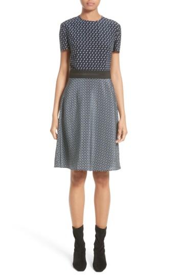 Women's Stella Mccartney Windsor Print Silk Dress Us / 44 It - Black