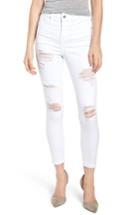 Women's Topshop Jamie Super Rip Jeans W X 30l (fits Like 24w) - White