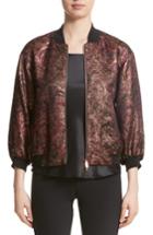 Women's Lafayette 148 New York Vander Petit Fleur Rococo Brocade Bomber Jacket - Metallic
