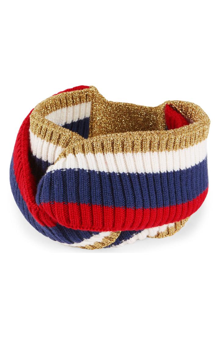 Gucci Metallic Stripe Knit Head Wrap - Red