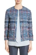 Women's St. John Collection Fil Coupe Watercolor Placed Knit Jacket