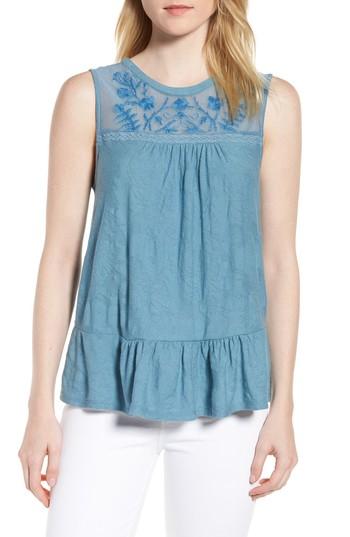 Women's Lucky Brand Tiered Jacquard Tank Top - Blue