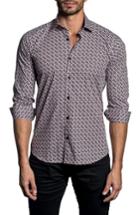 Men's Jared Lang Trim Fit Geometric Sport Shirt - White
