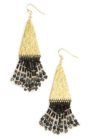 Women's Nakamol Design Hammered Fringe Drop Earrings