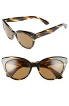 Women's Oliver Peoples Roella 55mm Polarized Cat Eye Sunglasses - Brown