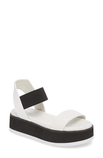 Women's Jane And The Shoe Josie Perforated Platform Sandal M - White