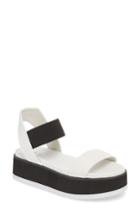 Women's Jane And The Shoe Josie Perforated Platform Sandal M - White