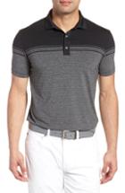 Men's Bobby Jones R18 Tech Torque Stripe Golf Polo, Size - Black