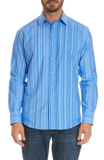 Men's Robert Graham Lopez Classic Fit Stripe Sport Shirt - Blue