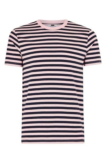 Men's Topman Slim Fit Stripe T-shirt, Size - Pink