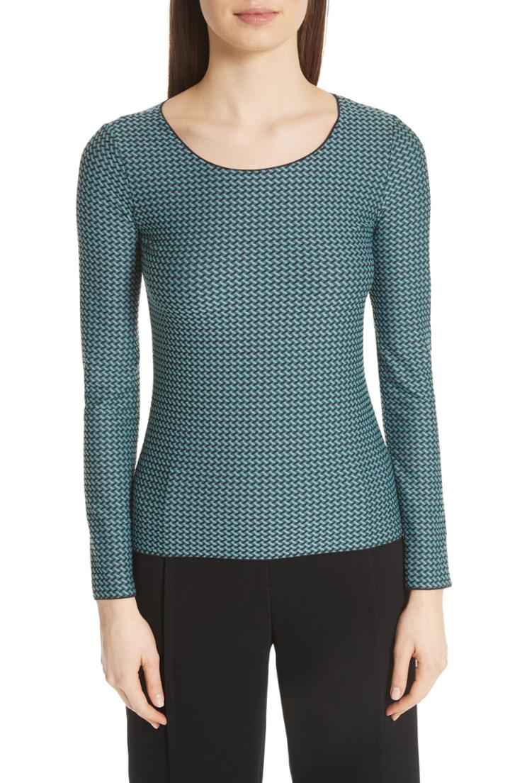 Women's Emporio Armani Twist Pattern Top Us / 46 It - Blue/green