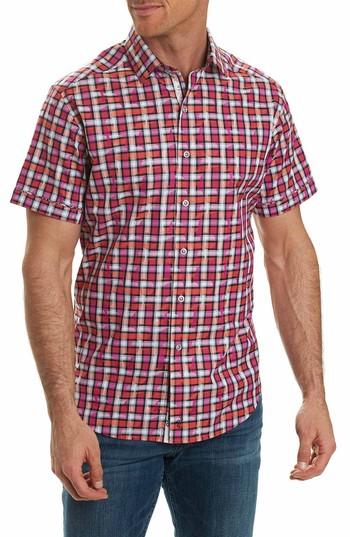 Men's Robert Graham Tangier Check Sport Shirt - Purple