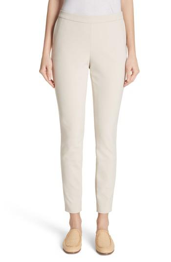 Women's Lafayette 148 New York Murray Cotton Blend Crop Pants, Size - Beige