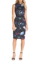 Women's Forest Lily Floral Sheath Dress - Black