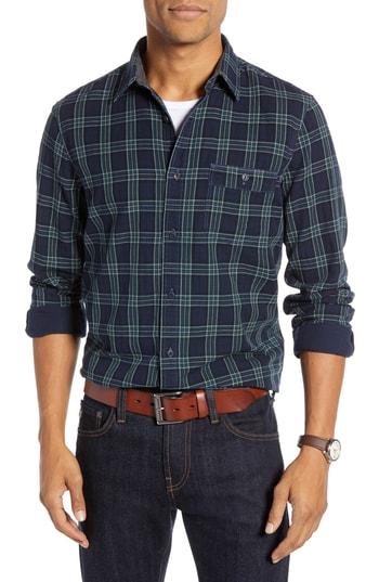 Men's 1901 Trim Fit Duofold Tartan Sport Shirt - Blue