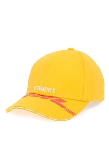 Women's Vetements Dhl Cap - Yellow