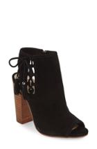 Women's Kristin Cavallari 'legend' Peep Toe Zip Bootie .5 M - Black