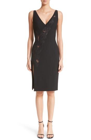Women's Versace Collection Lace Inset Sheath Dress Us / 38 It - Black