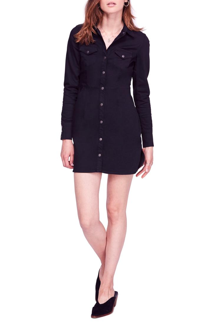 Women's Free People Dynomite In Denim Mini Shirtdress