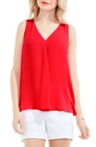 Women's Vince Camuto Pleat Front A-line Blouse, Size - Red