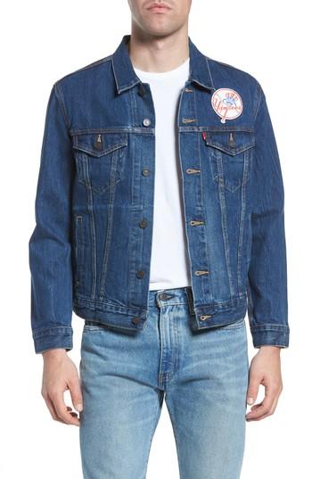 Men's Levi's Mlb Yankees Denim Trucker Jacket - Blue