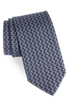 Men's Salvatore Ferragamo Emma Print Silk Tie, Size - Blue