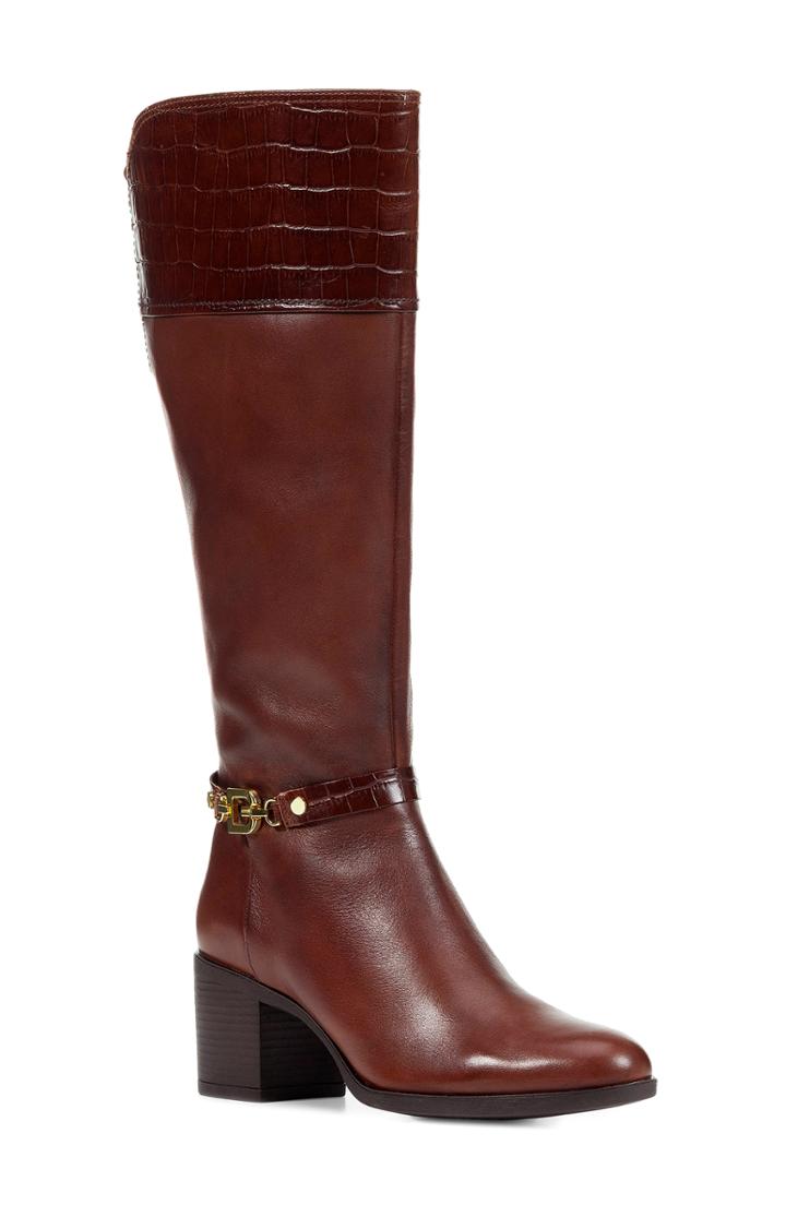 Women's Geox Glynna Knee High Boot .5us / 36.5eu - Brown