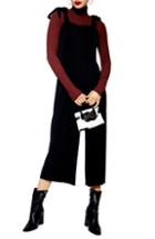 Women's Topshop Tie Shoulder Crop Jumpsuit - Black